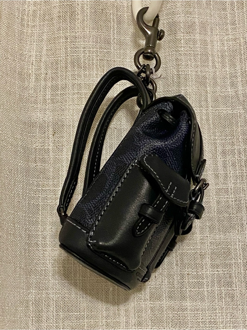 Coach Navy Mini Backpack Bag Charm - Picture 3 of 8